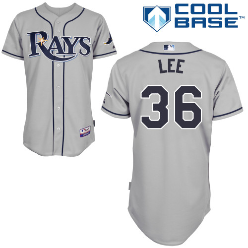 Hak-Ju Lee #36 MLB Jersey-Tampa Bay Rays Men's Authentic Road Gray Cool Base Baseball Jersey